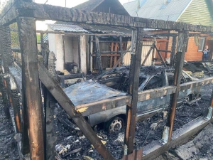 Пожар автомобиля в Чаусском районе