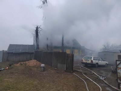 В Чаусском районе произошел пожар