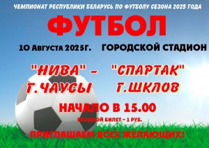 Чаусская &ldquo;Нива&rdquo; примет на своём поле Шкловский &ldquo;Спартак&rdquo;