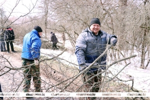 Коллективы Чаусского района трудятся на республиканском субботнике
