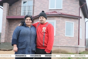 Многодетная семья Волковых из агрогородка Волковичи Чаусского района благодаря господдержке построили двухэтажный дом